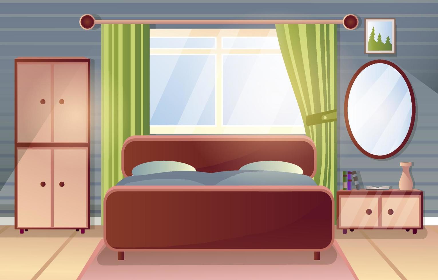 retro slaapkamer achtergrond vector