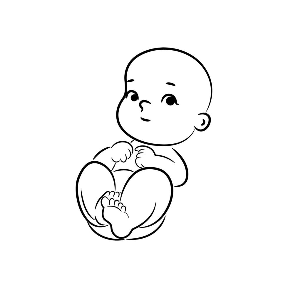 grappig weinig baby glimlachen vector