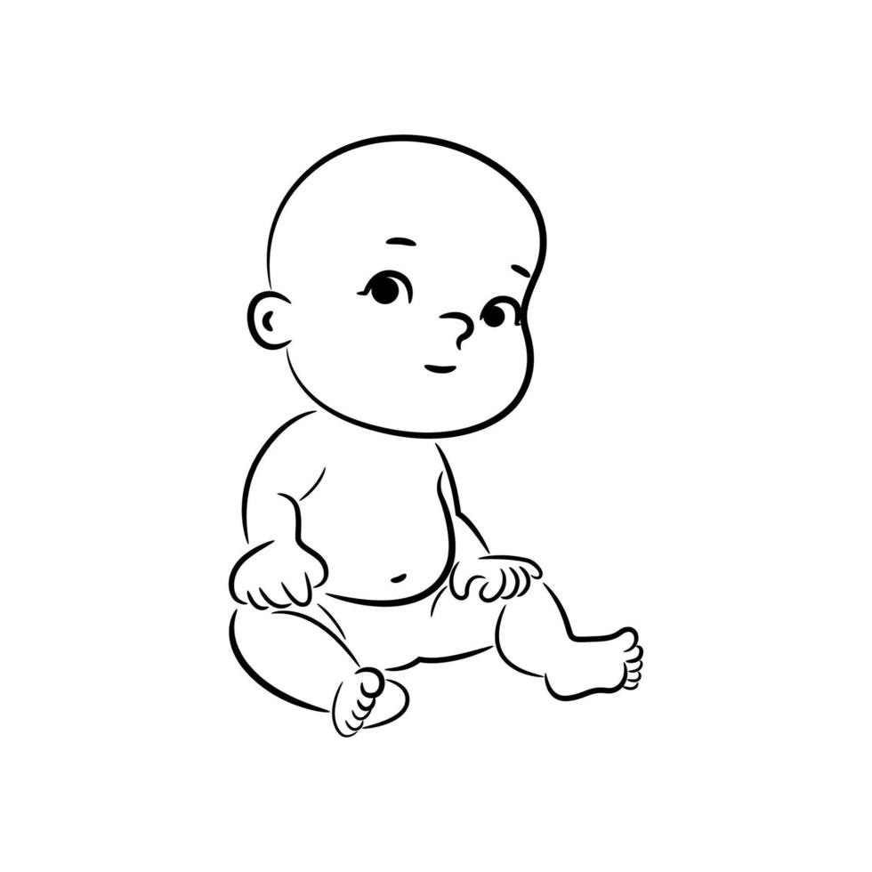 grappig weinig baby glimlachen vector