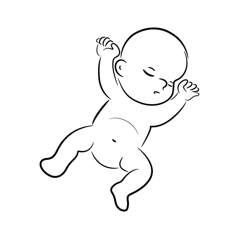 slapen baby silhouet vector