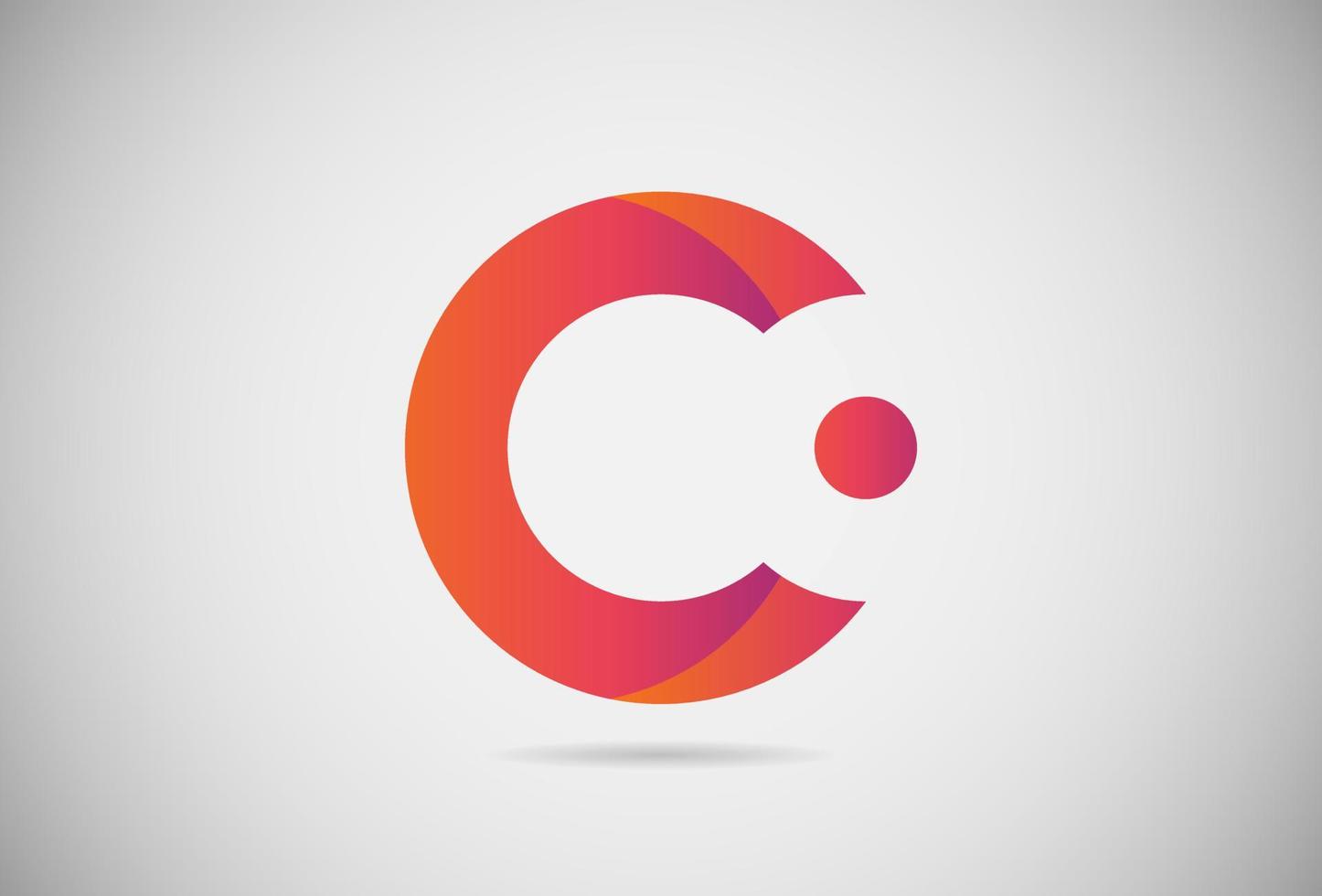 brief c logo helling gemakkelijk elegant vlak ontwerp. creatief logo vector voor bedrijf of evenement. abstract doopvont en alfabet modern logo. Purper roze en oranje helling logo.