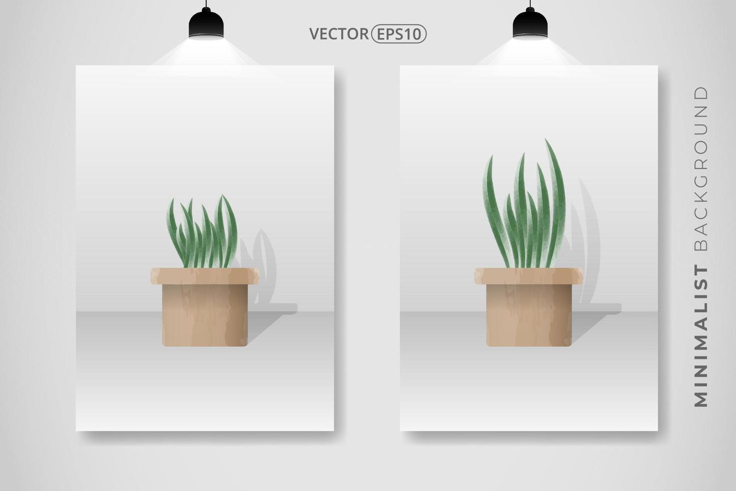 reeks van gras fabriek en pot waterverf hand- getrokken. gemakkelijk elegant ontwerp voor boek omslag, muur decoratie, behang, kaart, bruiloft. vector eps 10