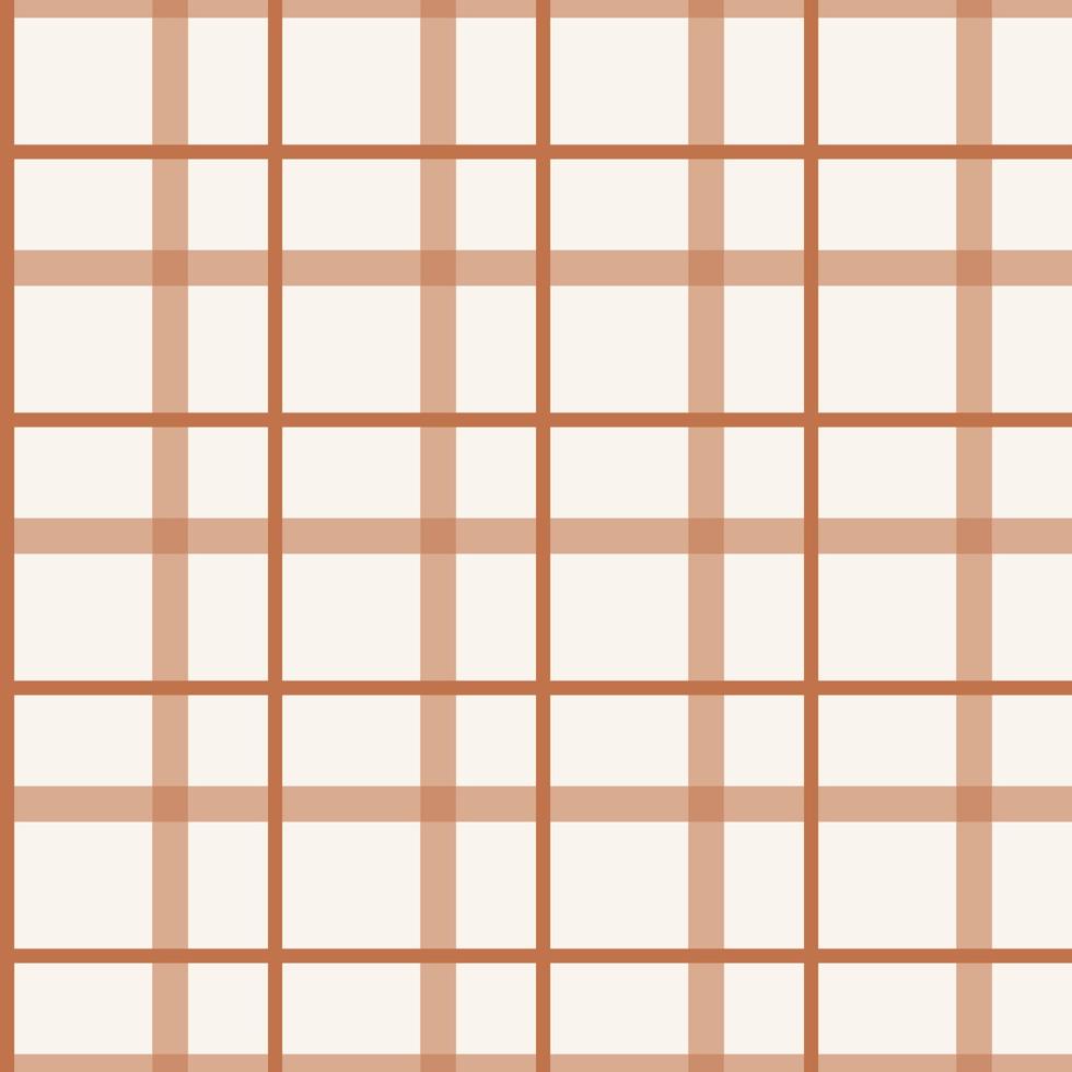 naadloos van plein patroon, controleren patroon bruin en wit. gemakkelijk bruin geruit patroon, kruispunt lijnen naadloos vector herhaling achtergrond, plaid behang, klassiek meetkundig patroon.