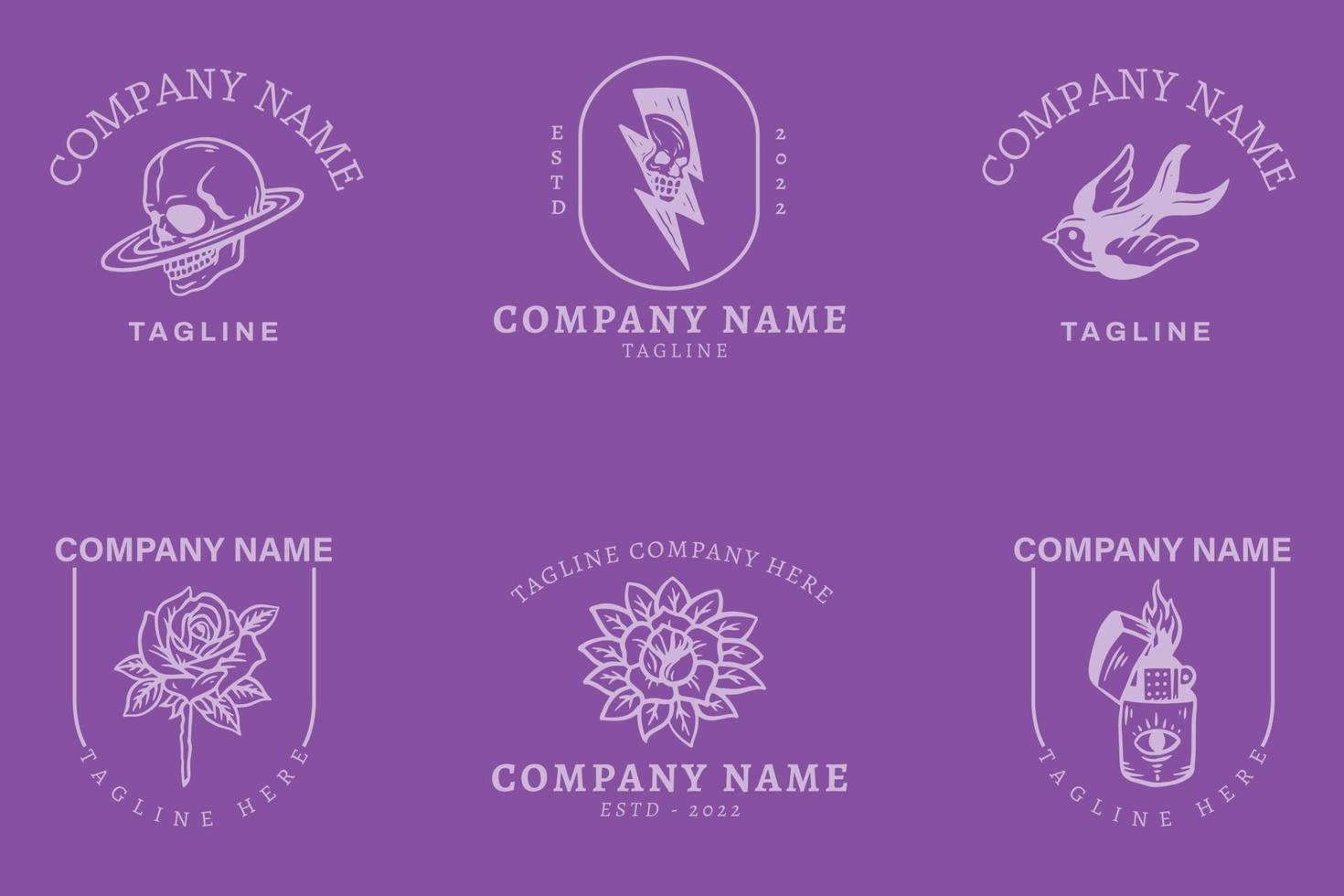 luxe logo mystiek minimalistische symbool verzameling stijl Purper. vector