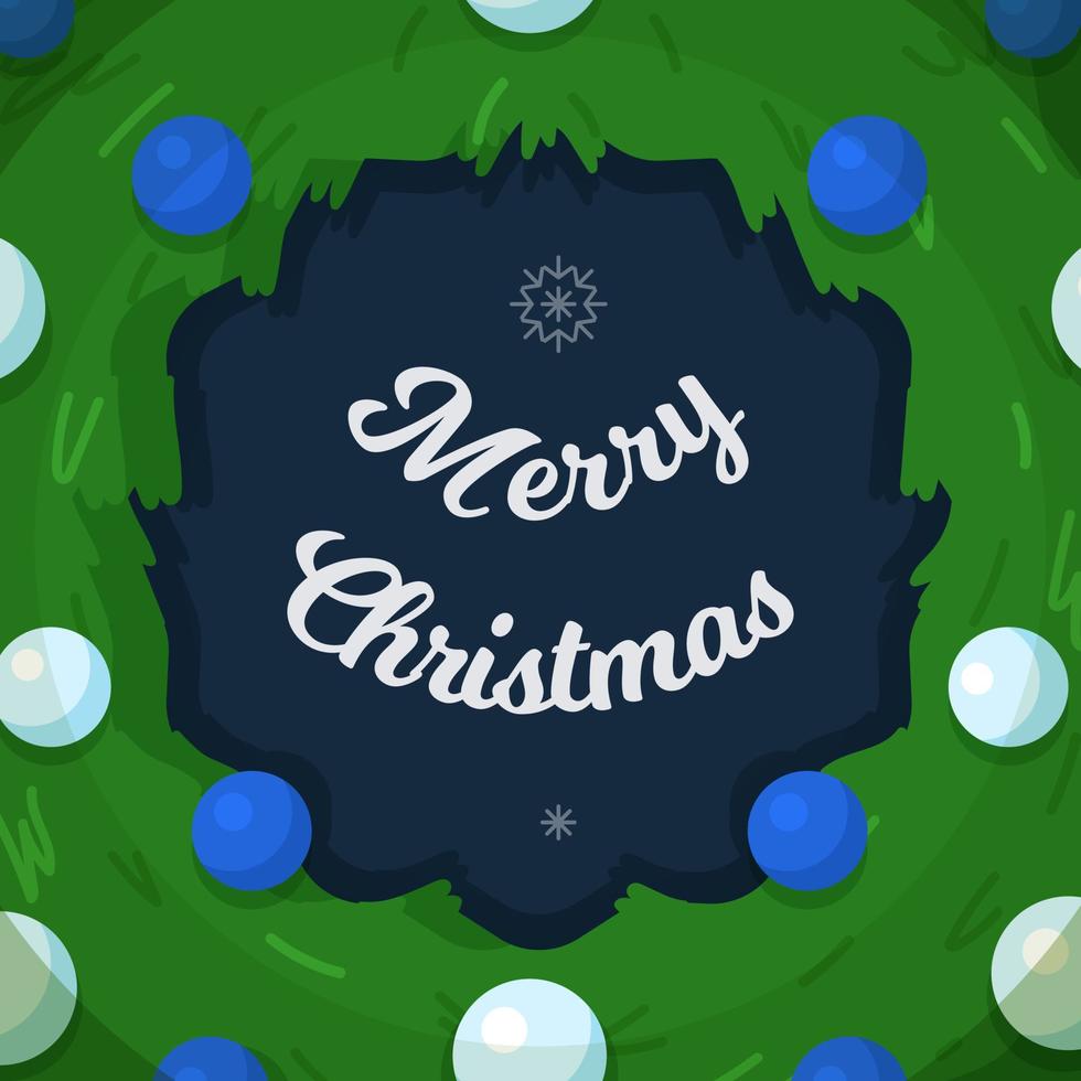 vector illustratie van blauw Kerstmis lauwerkrans. nieuw jaar decoratie geïsoleerd Aan blauw achtergrond.