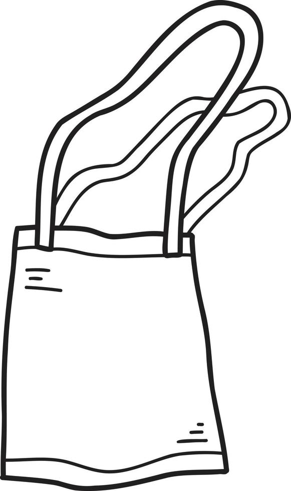 hand- getrokken schattig tote canvas zak illustratie vector