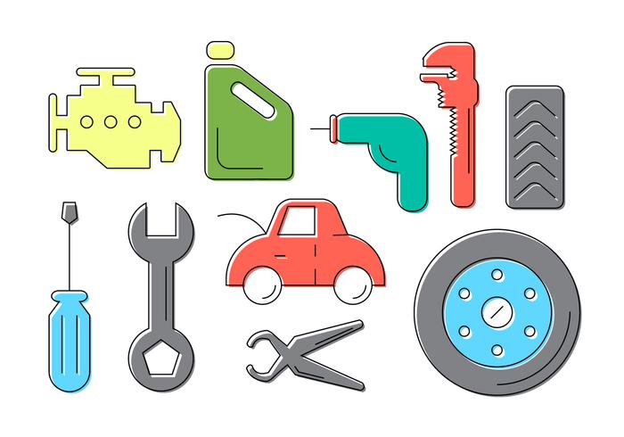 Auto Service Pictogrammen vector