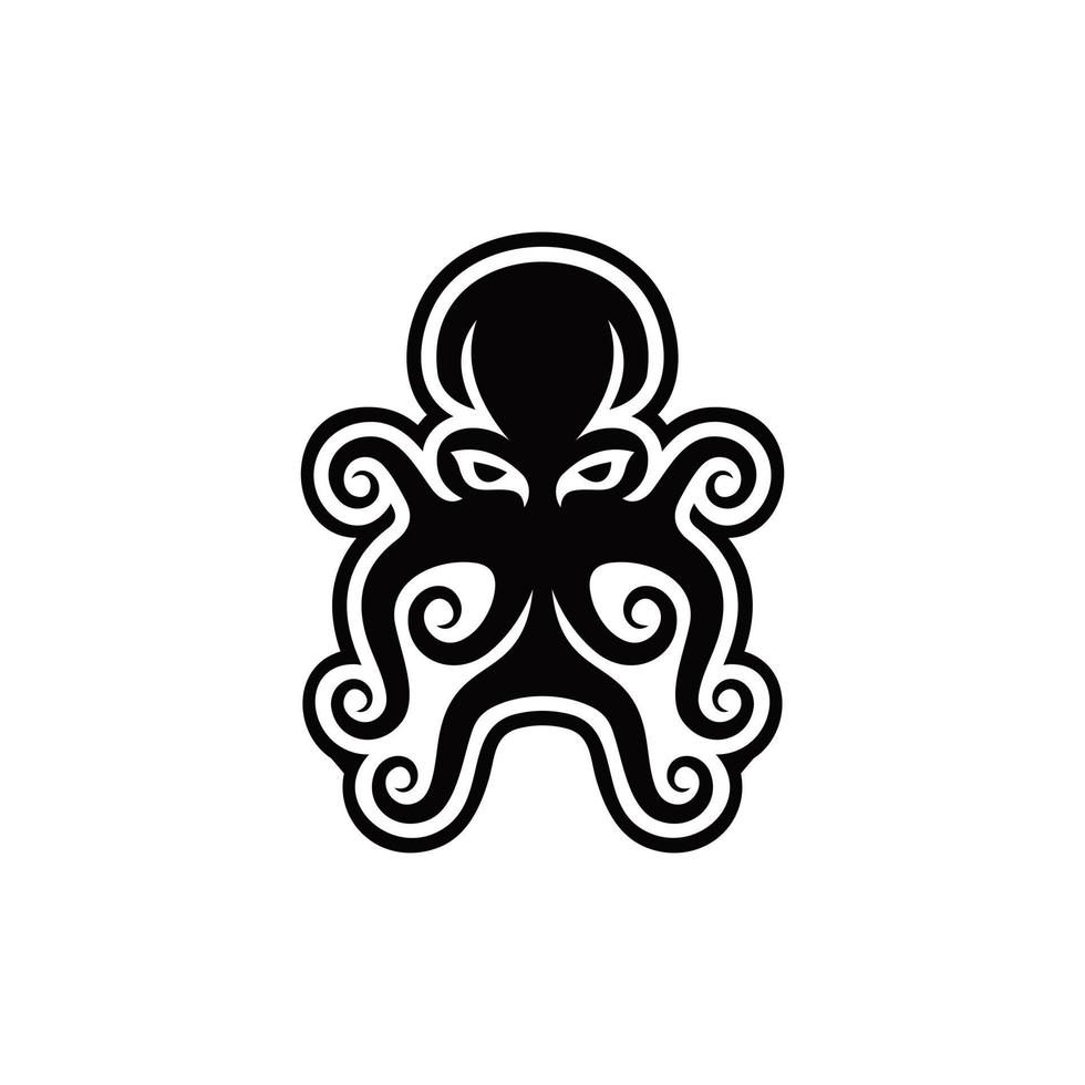 Octopus silhouet meetkundig modern logo vector