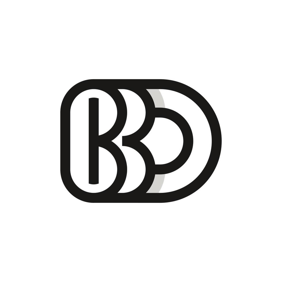 brief bd lijn monogram meetkundig logo vector