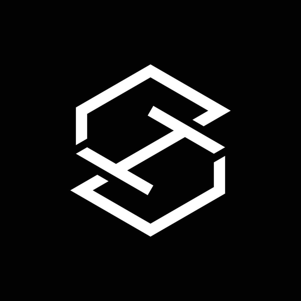 brief sh monogram meetkundig modern logo vector