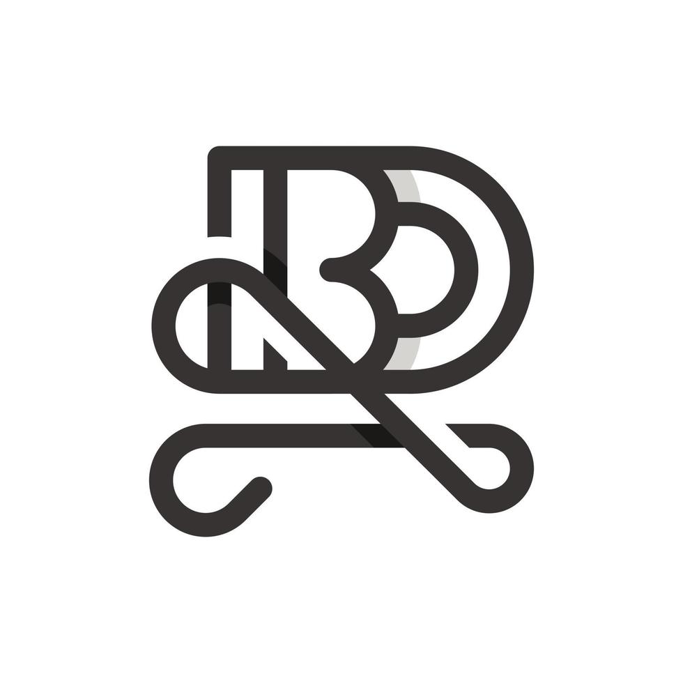 brief bd gestileerde monogram bedrijf logo vector