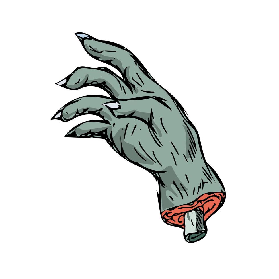 zombie monster hand- tekening vector