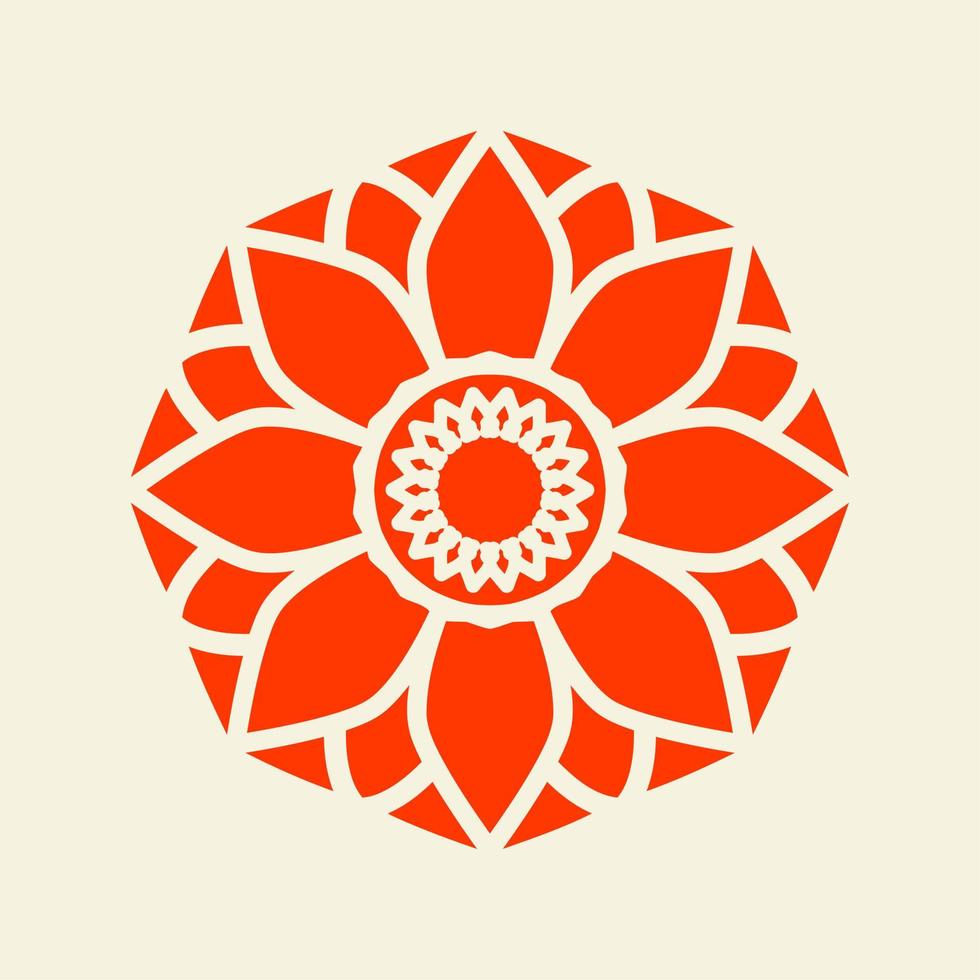 Aziatisch mandala vector illustratie, bloeiend lotus