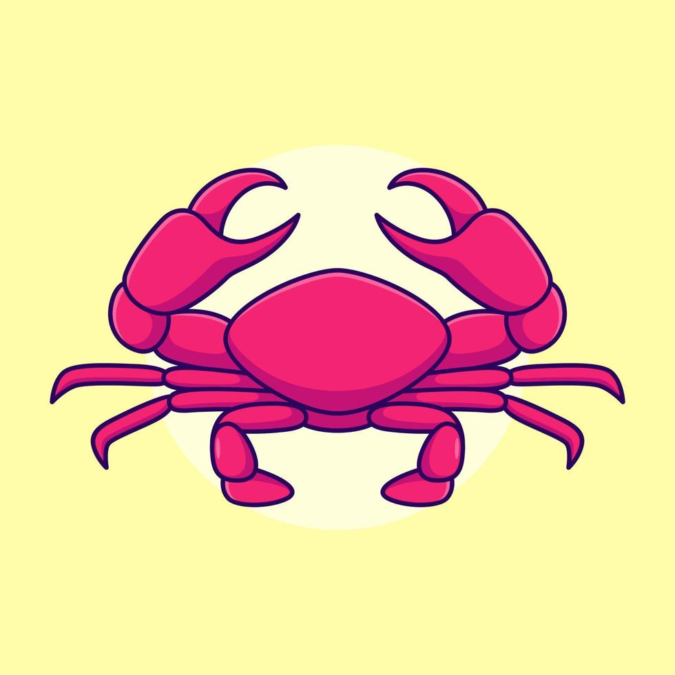 tekenfilm schattig krab tekening vector illustratie