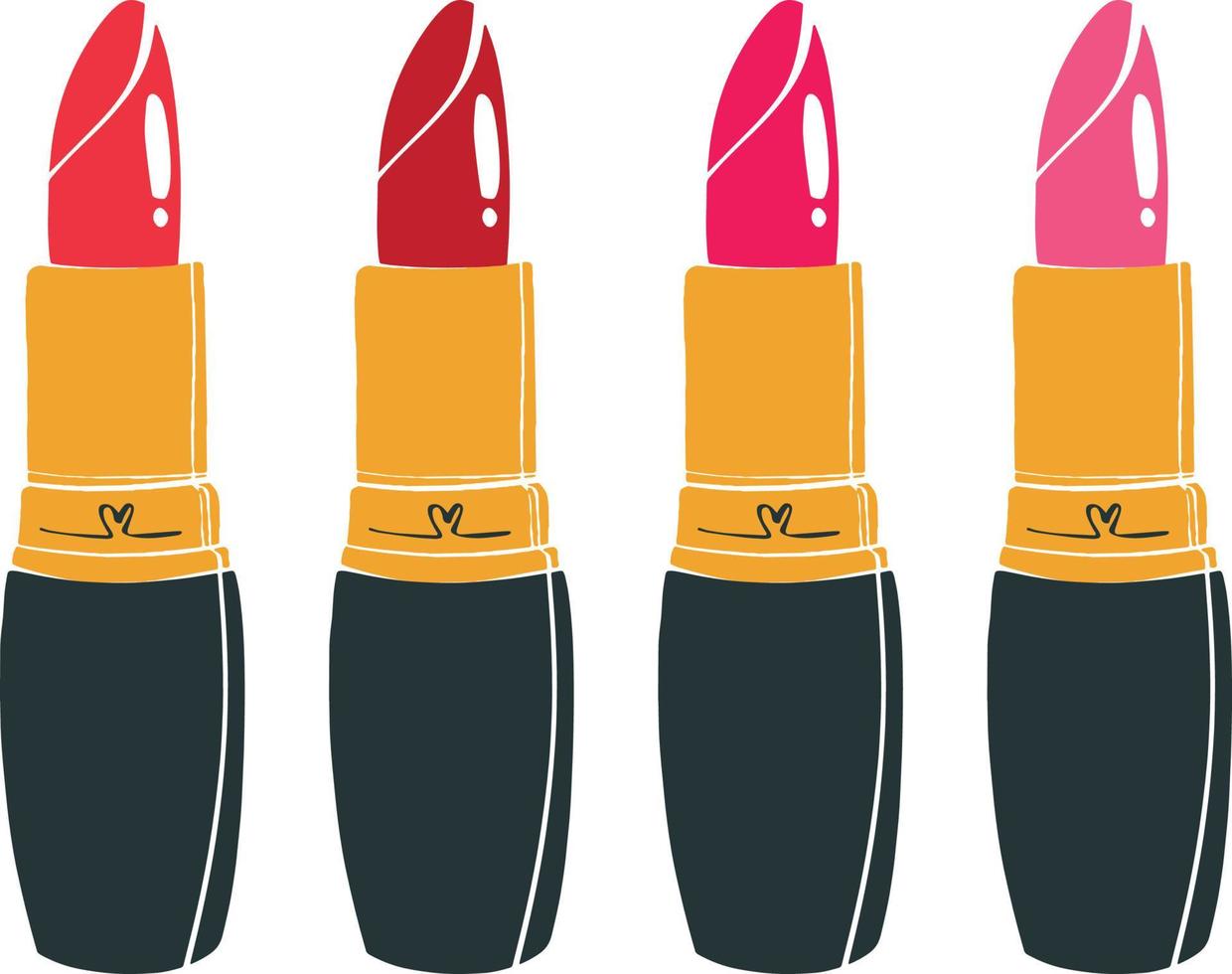 veelkleurig lippenstift voor lippen in een rij. creatief vector illustratie van schoonheidsmiddelen set. creatief vector element. elegant Product ontwerp Aan een transparant achtergrond. schoonheid Product.