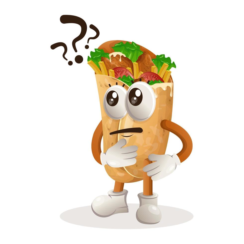 schattig burrito mascotte vragen vragen vector