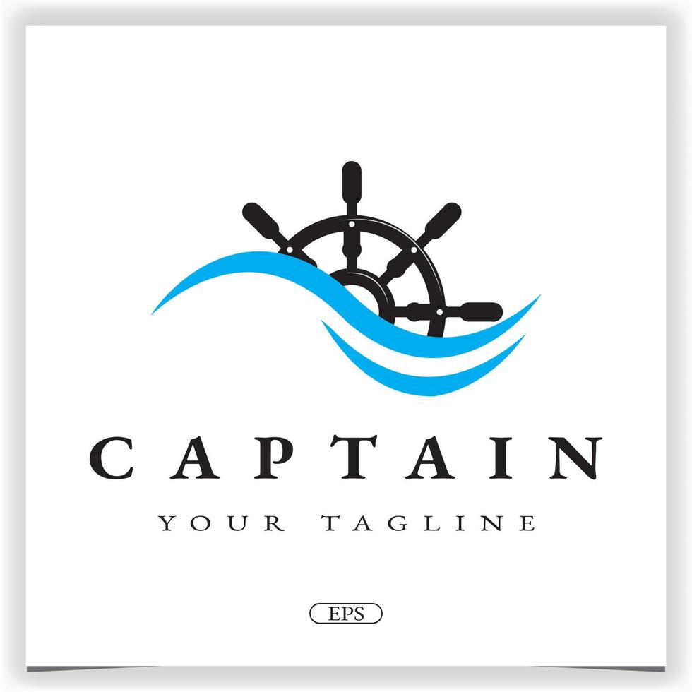 stuurinrichting wiel schip met oceaan zee Golf voor het zeilen boot logo premie elegant sjabloon vector eps 10