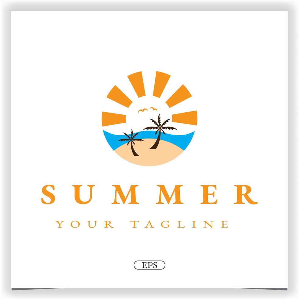 zomer strand logo premie elegant sjabloon vector eps 10