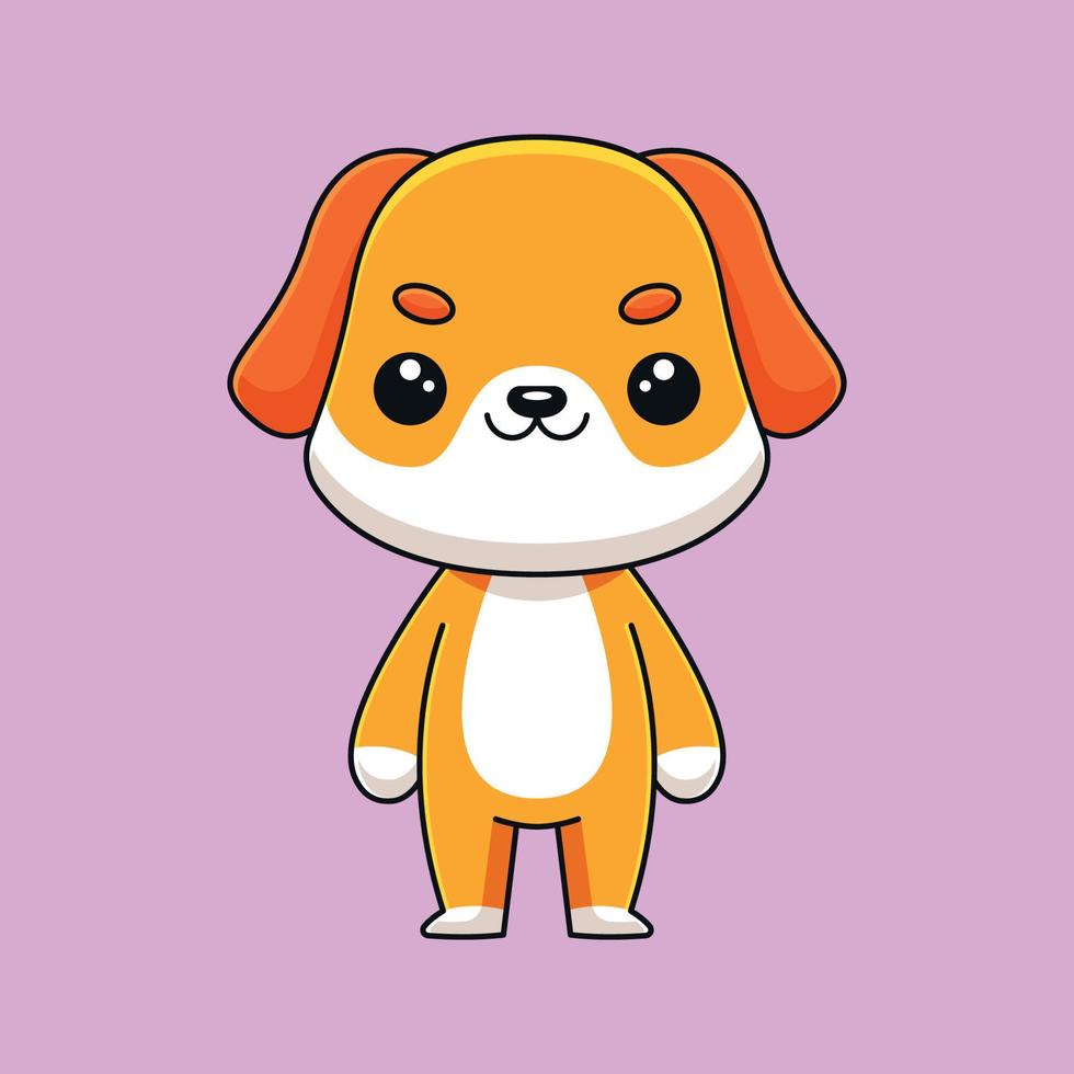 schattig hond tekenfilm tekening kunst hand- getrokken concept vector kawaii icoon illustratie