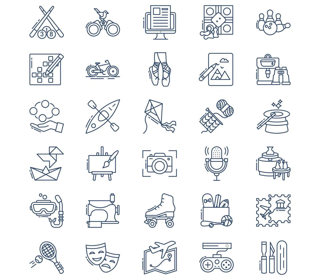 hobby en vrije tijd icon set vector