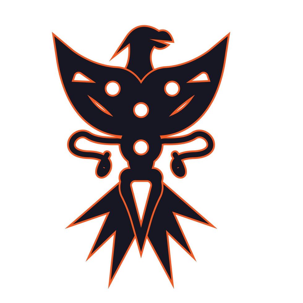 zwart adelaar met uitgestrekt Vleugels icoon logo vector
