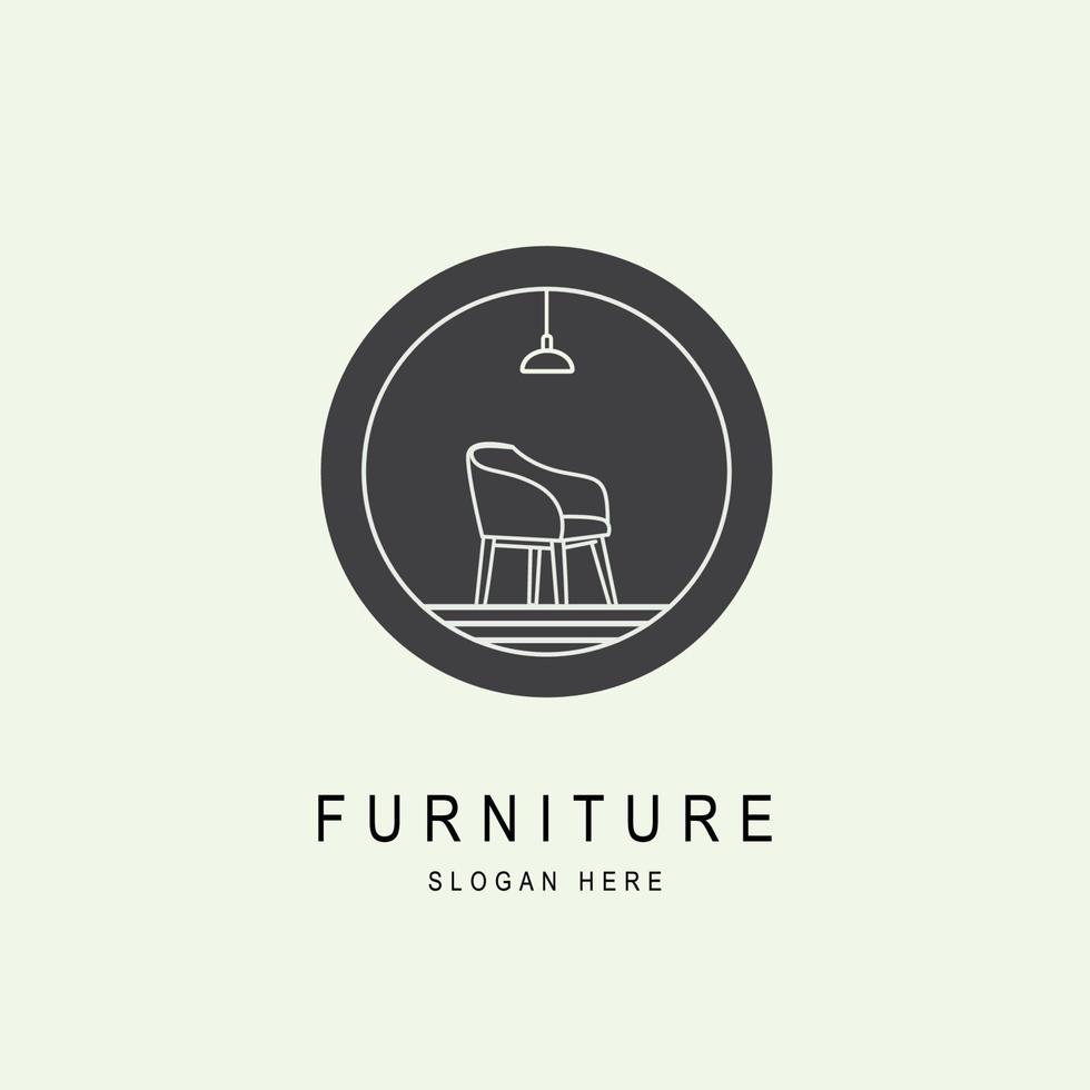 stoel meubilair interieur logo geïsoleerd monoline stijl ontwerp vector