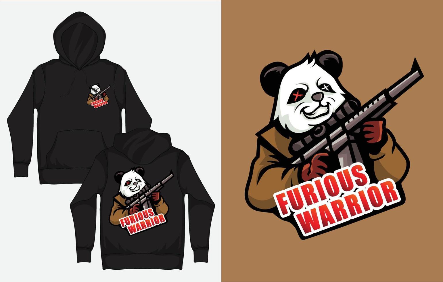 hoodies met karakter streetwear ontwerp, maffia panda Holding een aanval geweer- vector