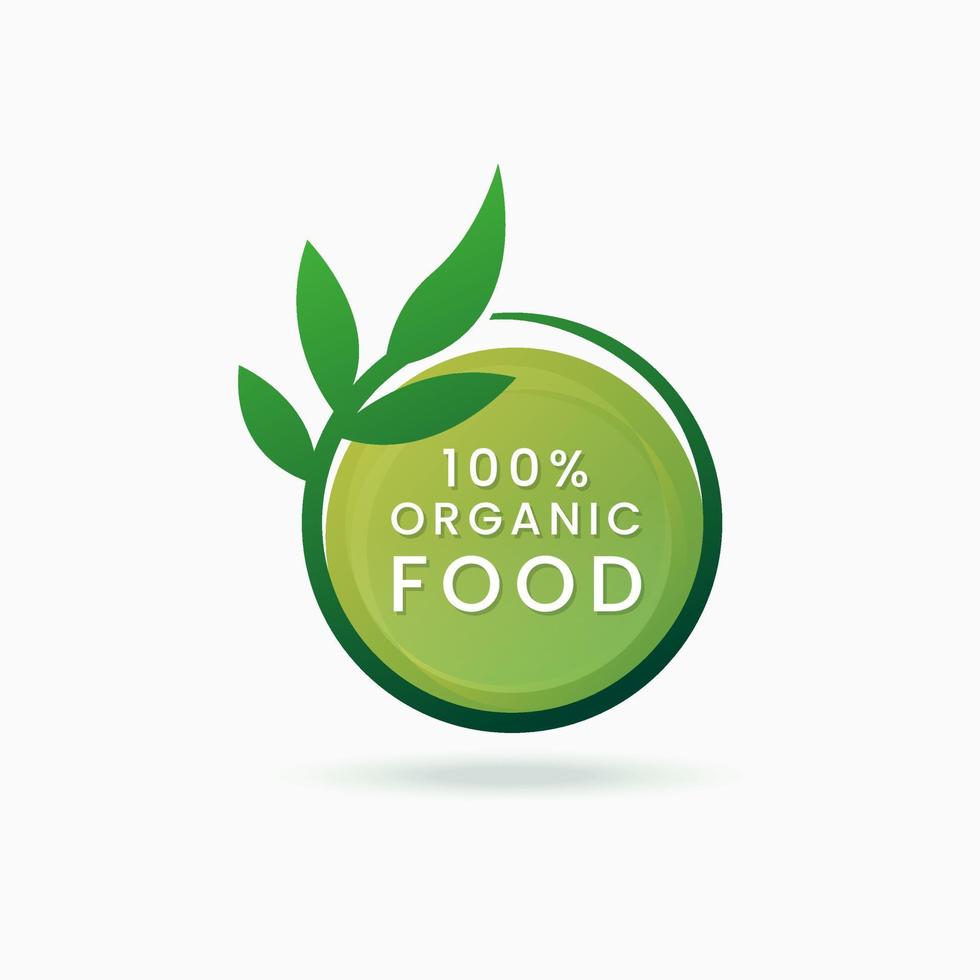 100 procent biologisch voedsel etiket vector