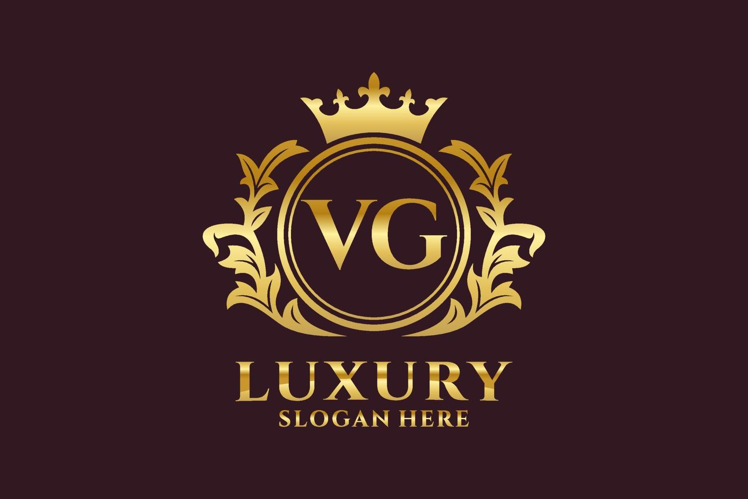 eerste vg brief Koninklijk luxe logo sjabloon in vector kunst voor luxueus branding projecten en andere vector illustratie.