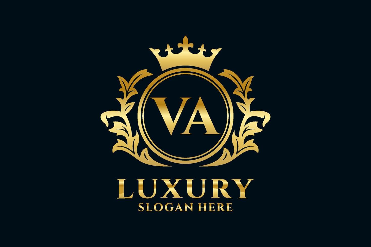 eerste va brief Koninklijk luxe logo sjabloon in vector kunst voor luxueus branding projecten en andere vector illustratie.