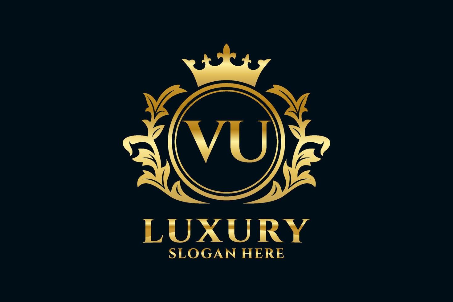 eerste vu brief Koninklijk luxe logo sjabloon in vector kunst voor luxueus branding projecten en andere vector illustratie.