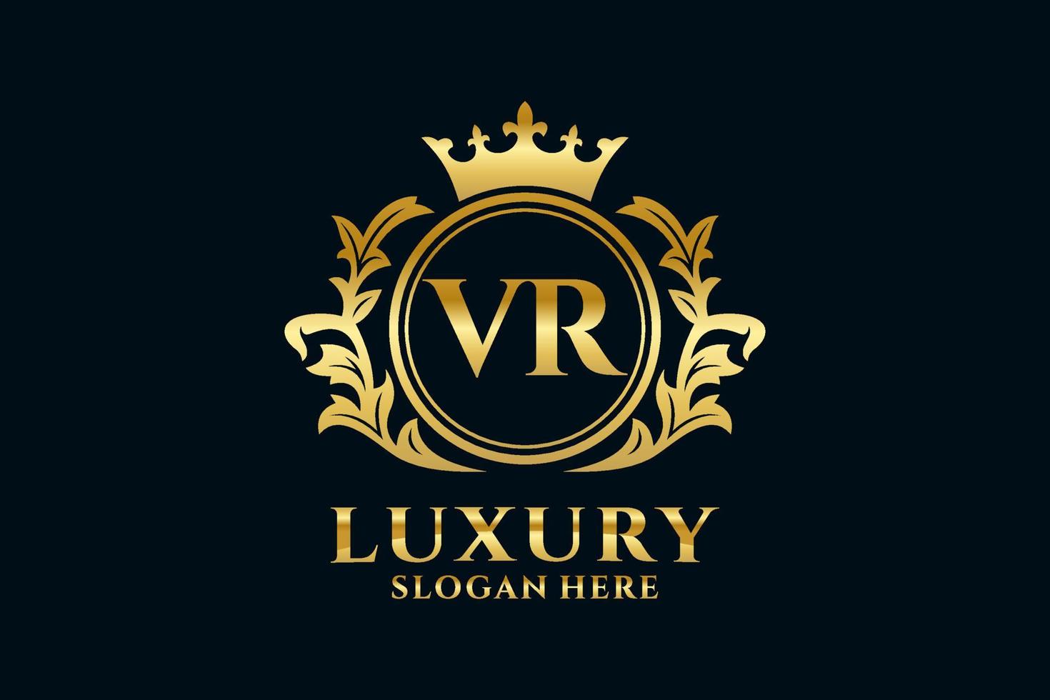 eerste vr brief Koninklijk luxe logo sjabloon in vector kunst voor luxueus branding projecten en andere vector illustratie.