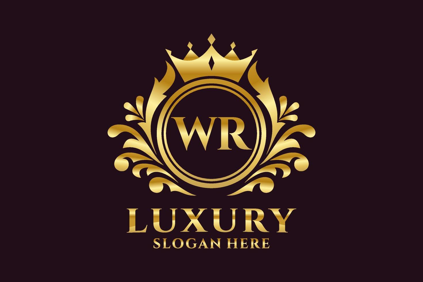 eerste wr brief Koninklijk luxe logo sjabloon in vector kunst voor luxueus branding projecten en andere vector illustratie.