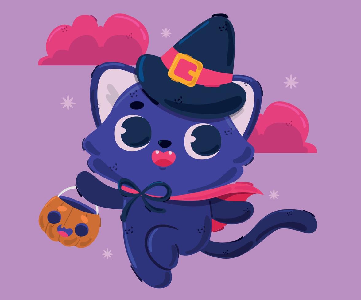 halloween kat karakter illustratie vector