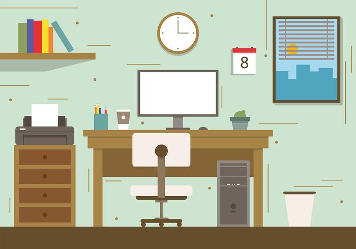 Gratis City Office Concept Vector Illustratie