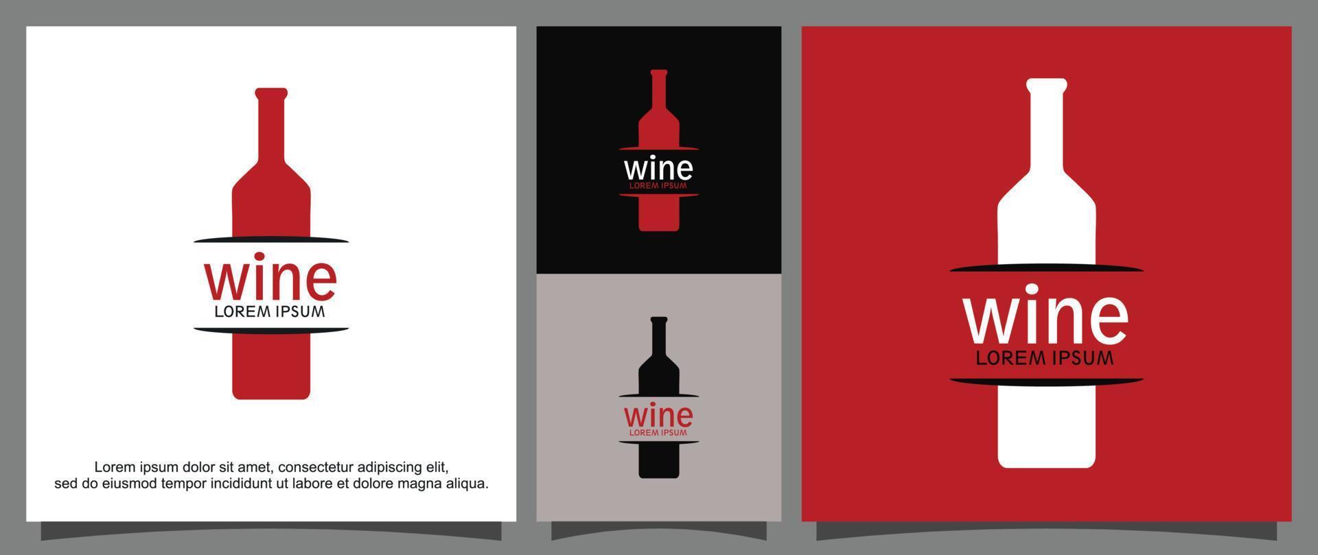 wijn fles en glas logo sjabloon vector