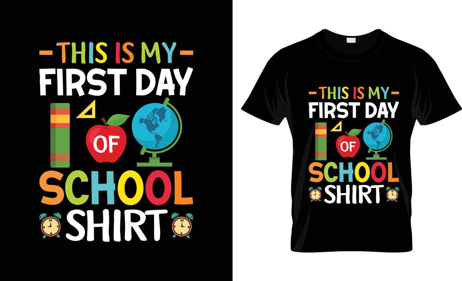 eerste dag van school- t-shirt ontwerp, eerste dag van school- t-shirt leuze en kleding ontwerp, eerste dag van school- typografie, eerste dag van school- vector, eerste dag van school- illustratie vector