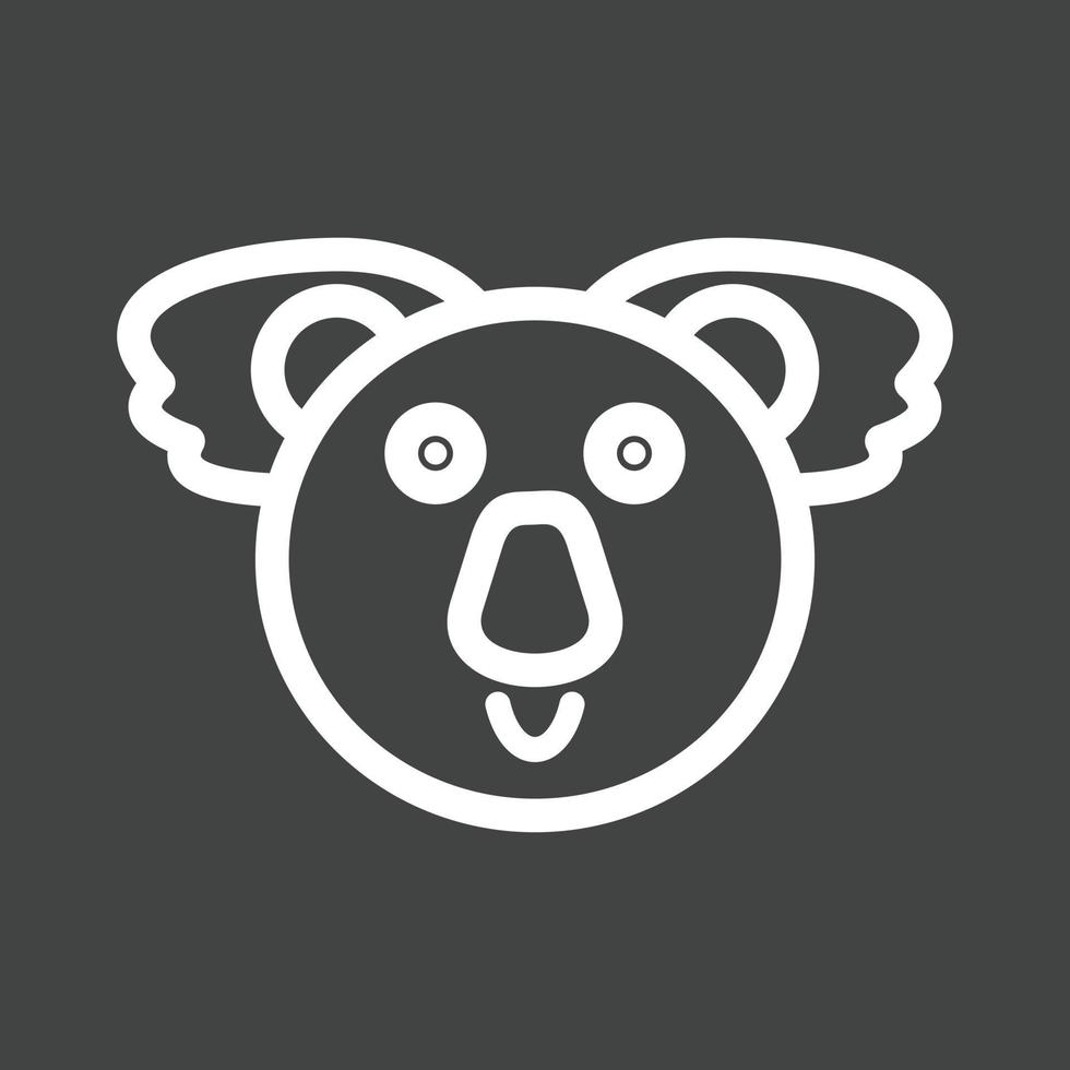 koala beer gezicht lijn omgekeerd icoon vector