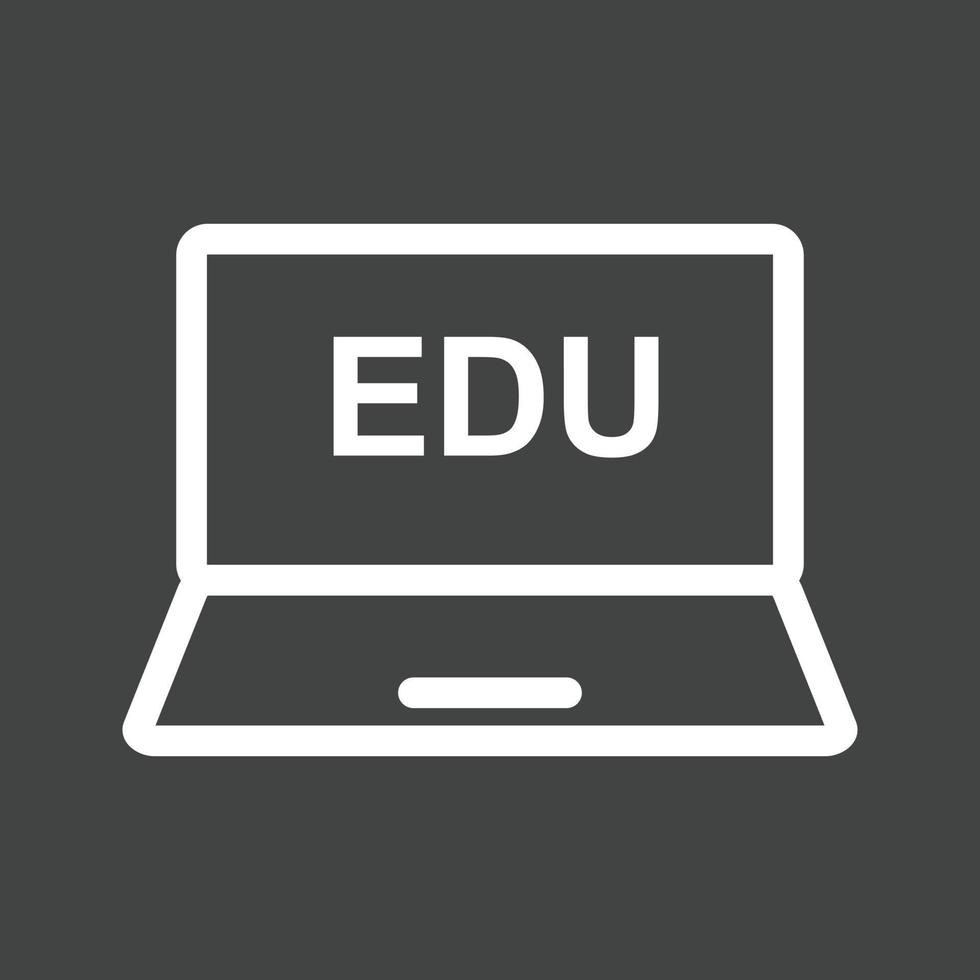 onderwijs Aan laptop lijn omgekeerd icoon vector