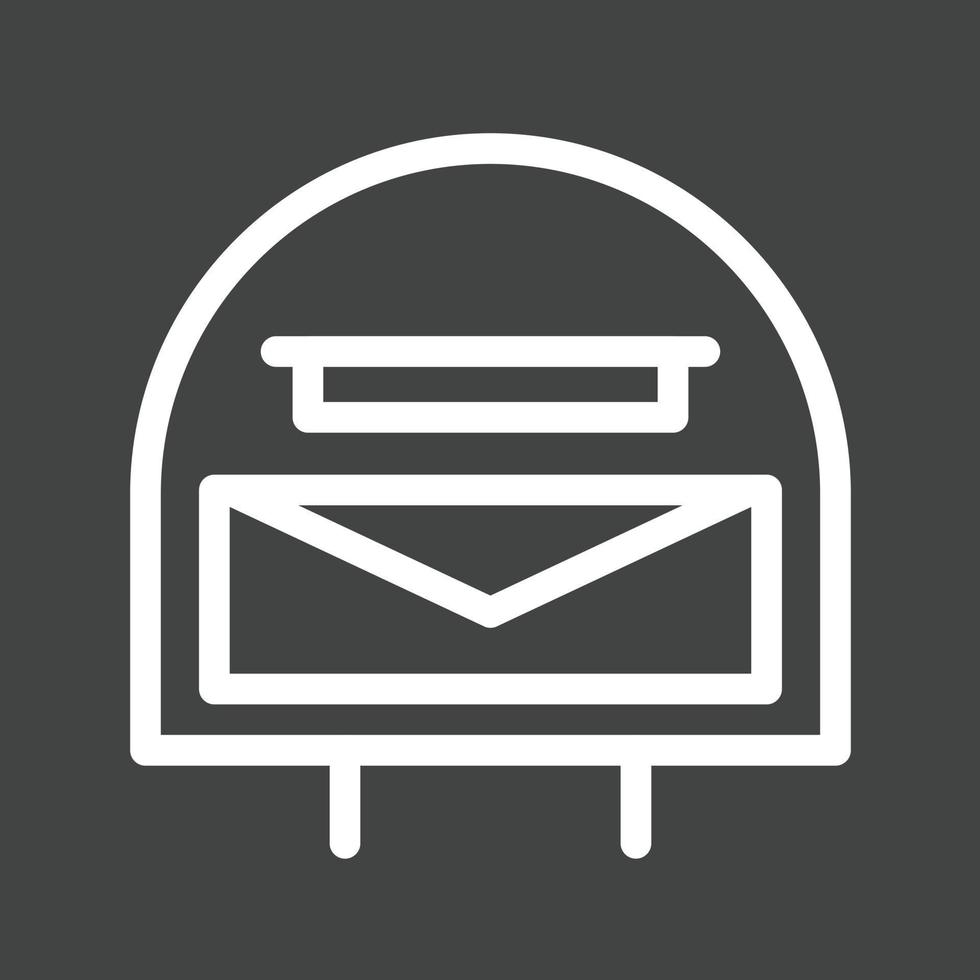 brievenbus lijn omgekeerd icoon vector