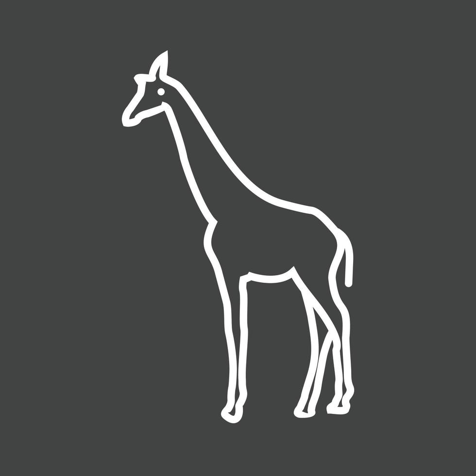 giraffe lijn omgekeerd icoon vector