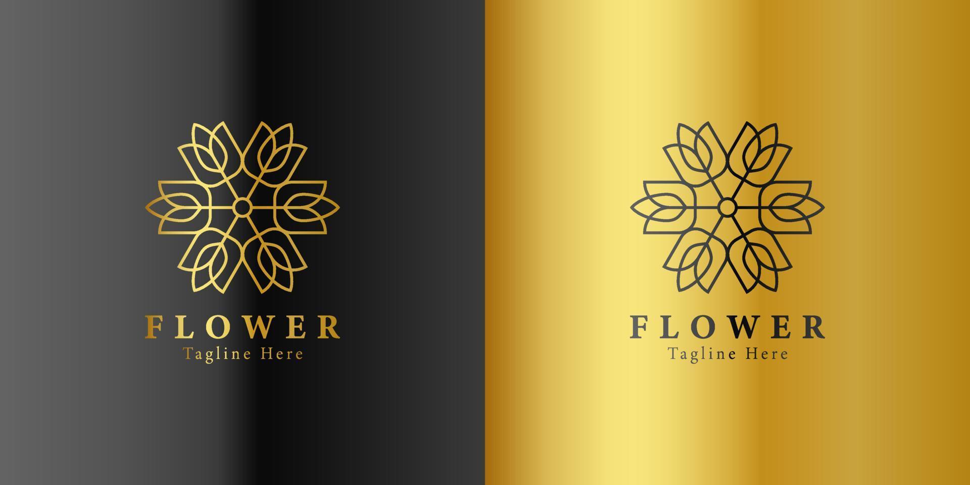 luxe goud schoonheid bloem spa logo sjabloon welzijn ontwerp voor Gezondheid welzijn bedrijf vector