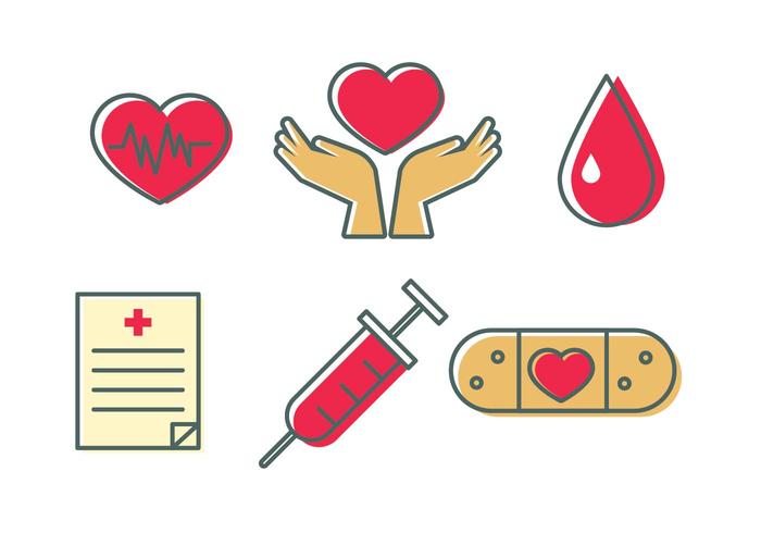 Pictogrammen voor het bloedstation vector