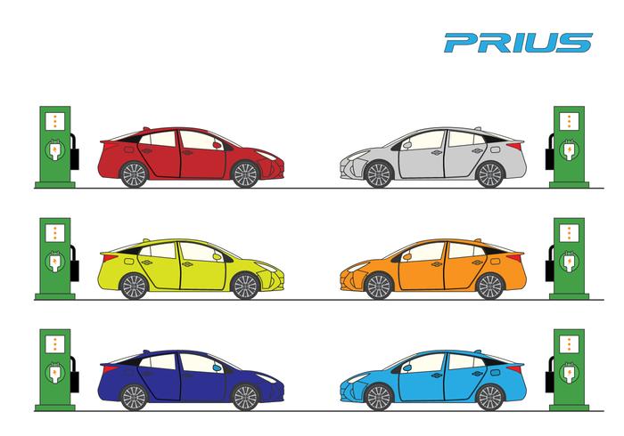 Prius auto vector set