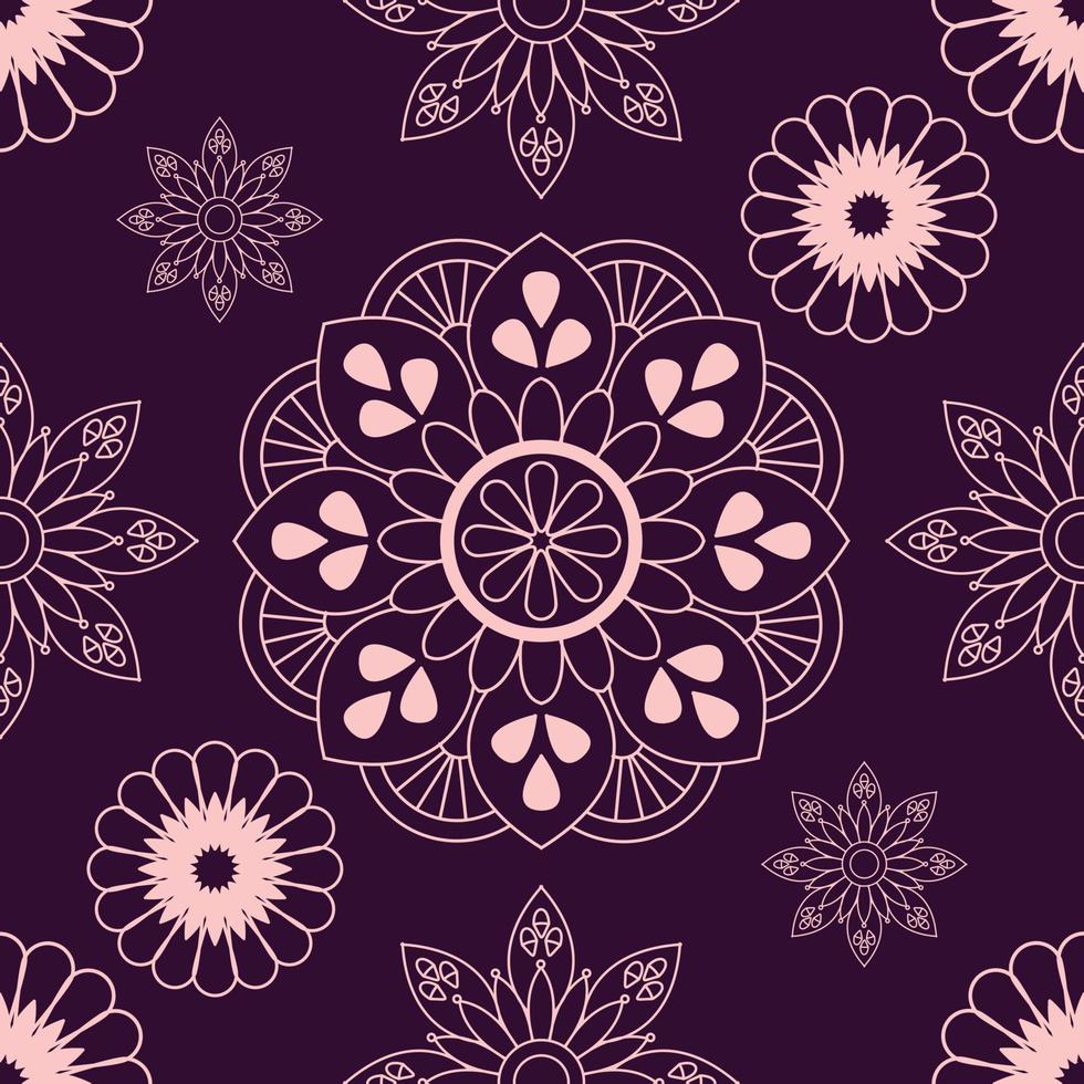 naadloos patroon met bloemen. creatief sier- decoratief mandala ontwerp achtergrond. vector illustratie.