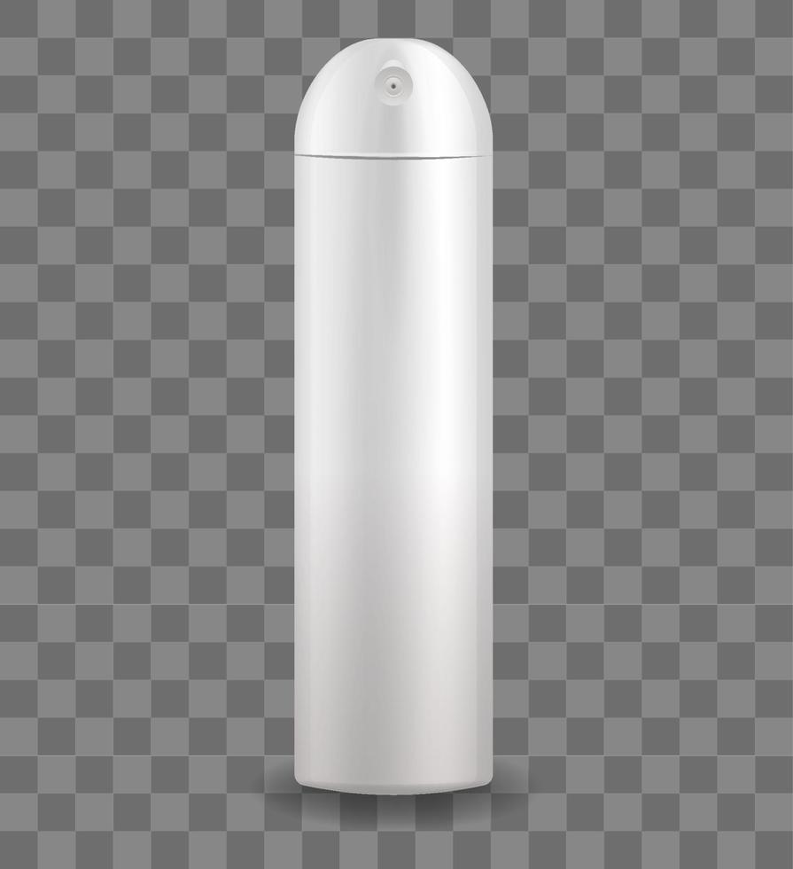 wit gas- verstuiven mockup sjabloon. pakket voor sproeien deodorant en droog shampoo knijpen gel en kunstmatig lotion zelfverdediging vector bus.