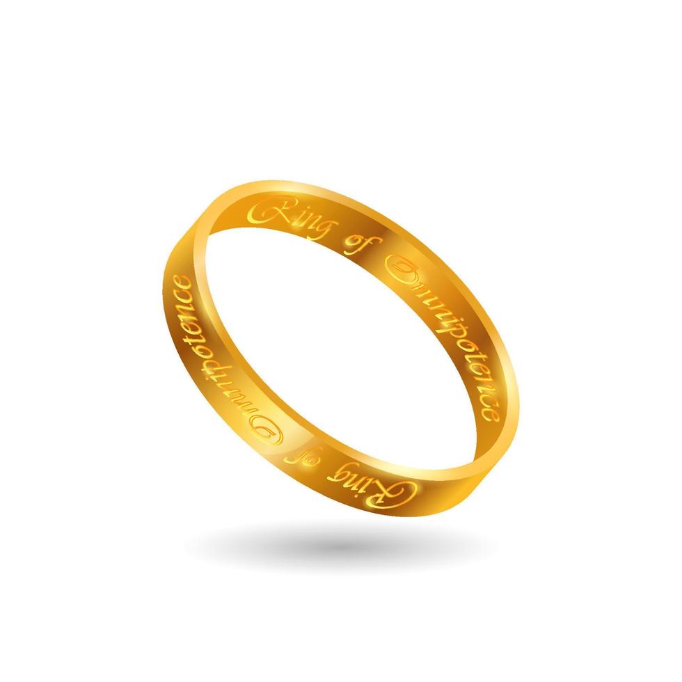 gouden ring van almacht. krachtig artefact van magisch macht vector