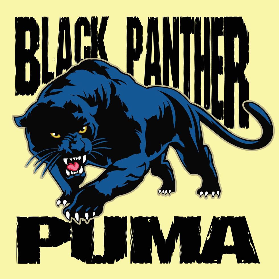 zwart panter een wild poster vector