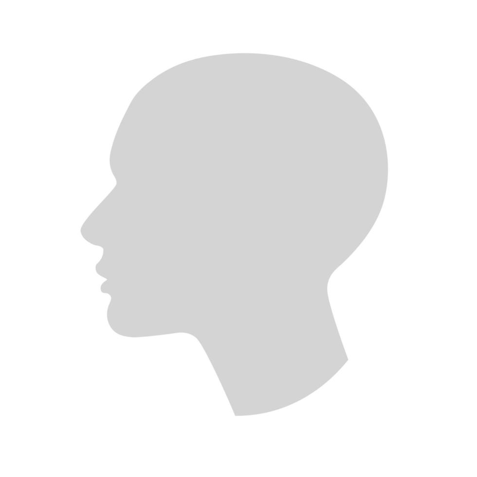 een silhouet van een anoniem menselijk hoofd in profiel. vector illustratie van abstract concept van sociaal element. geschikt voor avatar, web ontwerp. geïsoleerd Aan een wit achtergrond.