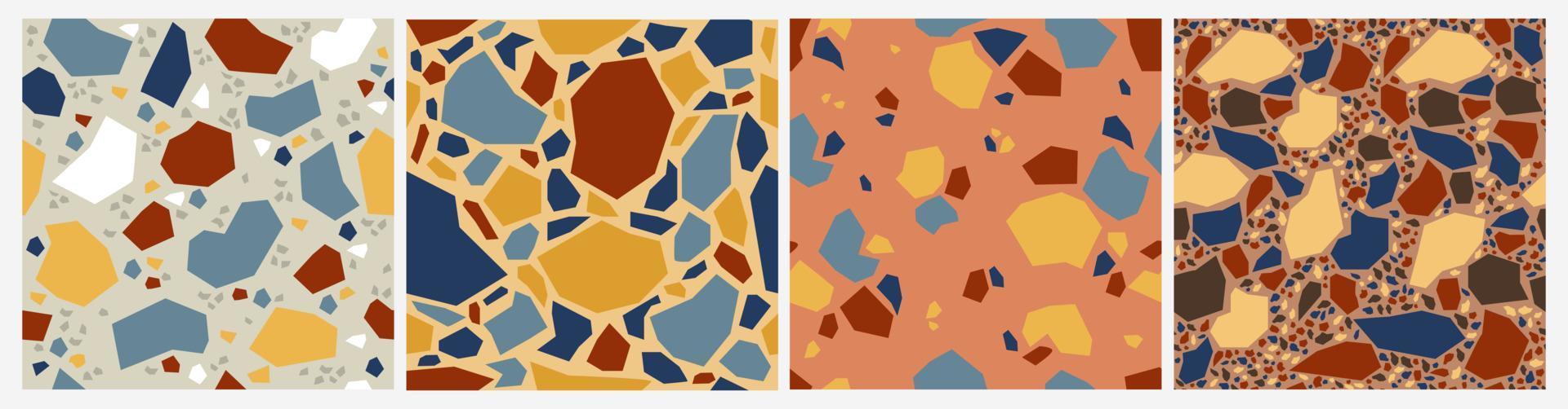 terrazzo mozaïek- naadloos patroon. abstract steen tegel patroon, decoratief marmeren decoratie oppervlakte van muren vloeren modern kleurrijk stijl graniet terrazzo vector vloerbedekking.